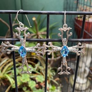 Stunning Virgin Saints & Angels Castle earrings.